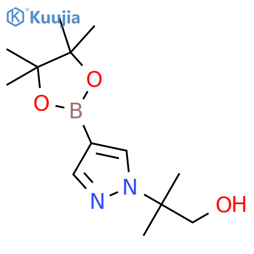 2-methyl-2-[4-(tetramethyl-1,3,2-dioxaborolan-2-yl)-1H-pyrazol-1-yl]propan-1-ol structure