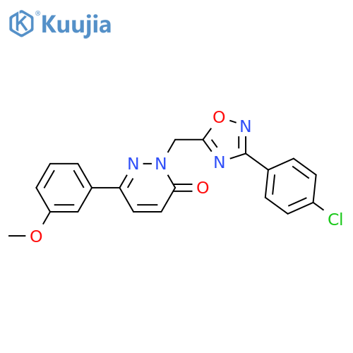 2-{[3-(4-chlorophenyl)-1,2,4-oxadiazol-5-yl]methyl}-6-(3-methoxyphenyl)-2,3-dihydropyridazin-3-one structure