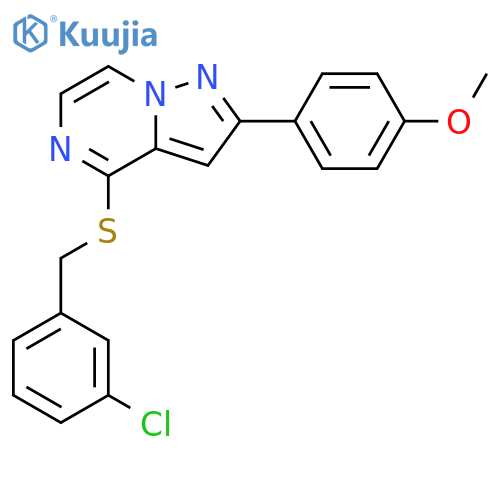 4-{[(3-chlorophenyl)methyl]sulfanyl}-2-(4-methoxyphenyl)pyrazolo[1,5-a]pyrazine structure
