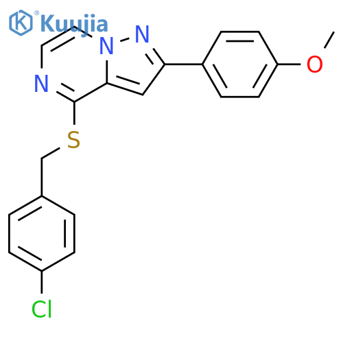 4-{[(4-chlorophenyl)methyl]sulfanyl}-2-(4-methoxyphenyl)pyrazolo[1,5-a]pyrazine structure