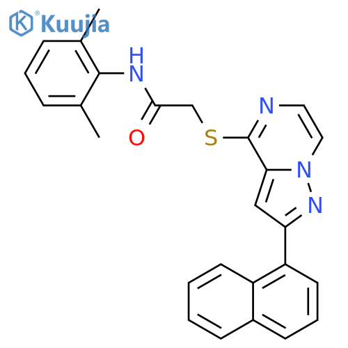 N-(2,6-dimethylphenyl)-2-{[2-(naphthalen-1-yl)pyrazolo[1,5-a]pyrazin-4-yl]sulfanyl}acetamide structure