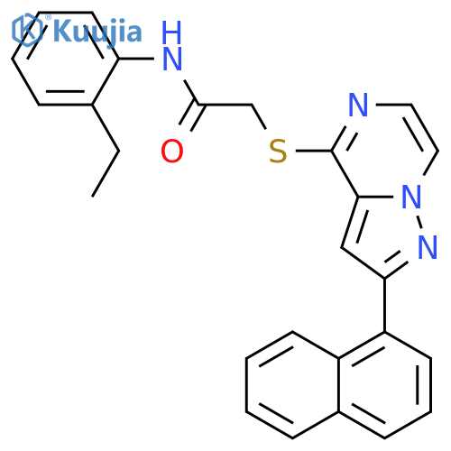 N-(2-ethylphenyl)-2-{[2-(naphthalen-1-yl)pyrazolo[1,5-a]pyrazin-4-yl]sulfanyl}acetamide structure
