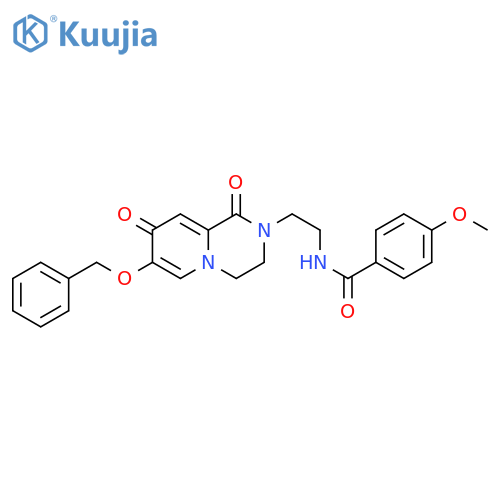 N-[2-(1,8-dioxo-7-phenylmethoxy-3,4-dihydropyrido[1,2-a]pyrazin-2-yl)ethyl]-4-methoxybenzamide structure
