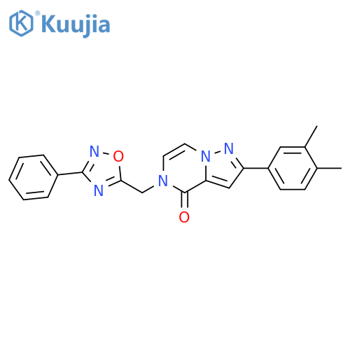 2-(3,4-dimethylphenyl)-5-[(3-phenyl-1,2,4-oxadiazol-5-yl)methyl]-4H,5H-pyrazolo[1,5-a]pyrazin-4-one structure