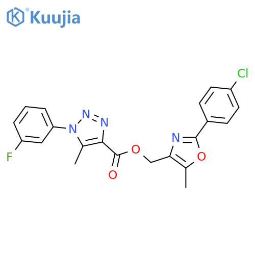 [2-(4-chlorophenyl)-5-methyl-1,3-oxazol-4-yl]methyl 1-(3-fluorophenyl)-5-methyl-1H-1,2,3-triazole-4-carboxylate structure