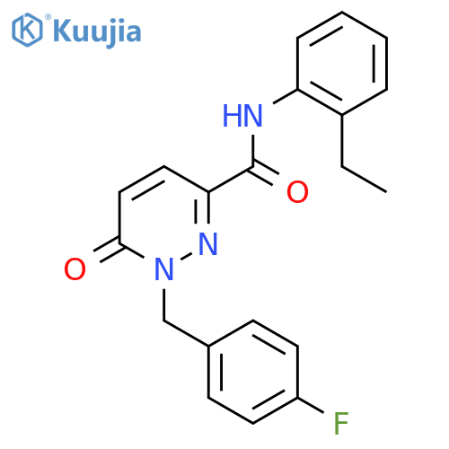 N-(2-ethylphenyl)-1-[(4-fluorophenyl)methyl]-6-oxo-1,6-dihydropyridazine-3-carboxamide structure