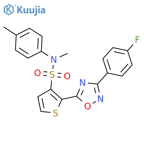 2-[3-(4-fluorophenyl)-1,2,4-oxadiazol-5-yl]-N-methyl-N-(4-methylphenyl)thiophene-3-sulfonamide structure