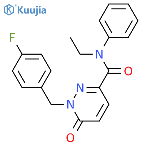 N-ethyl-1-[(4-fluorophenyl)methyl]-6-oxo-N-phenyl-1,6-dihydropyridazine-3-carboxamide structure