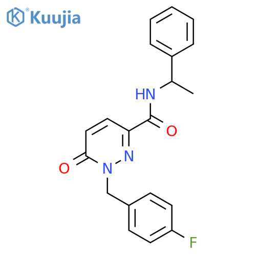 1-[(4-fluorophenyl)methyl]-6-oxo-N-(1-phenylethyl)-1,6-dihydropyridazine-3-carboxamide structure