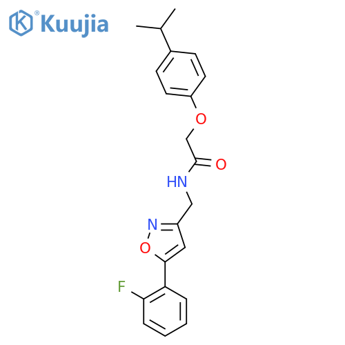 N-{[5-(2-fluorophenyl)-1,2-oxazol-3-yl]methyl}-2-[4-(propan-2-yl)phenoxy]acetamide structure