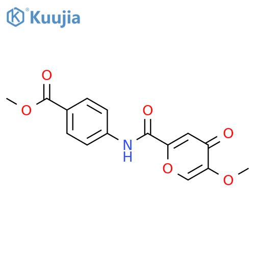 methyl 4-(5-methoxy-4-oxo-4H-pyran-2-amido)benzoate structure