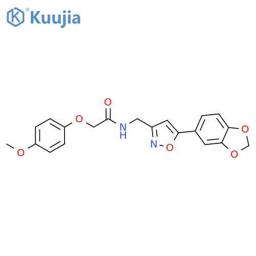 N-{[5-(2H-1,3-benzodioxol-5-yl)-1,2-oxazol-3-yl]methyl}-2-(4-methoxyphenoxy)acetamide structure