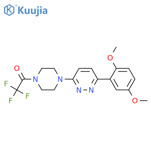 1-{4-[6-(2,5-dimethoxyphenyl)pyridazin-3-yl]piperazin-1-yl}-2,2,2-trifluoroethan-1-one structure