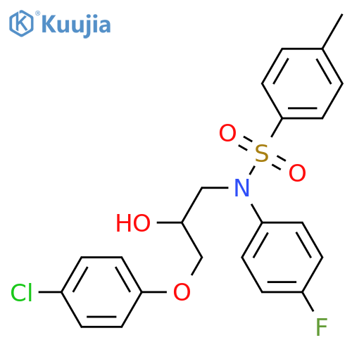 N-[3-(4-chlorophenoxy)-2-hydroxypropyl]-N-(4-fluorophenyl)-4-methylbenzene-1-sulfonamide structure