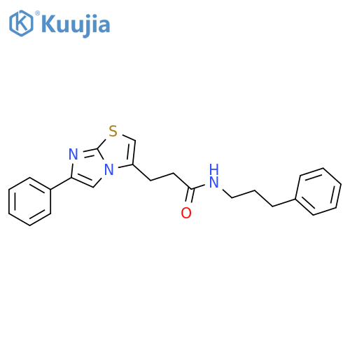 3-{6-phenylimidazo[2,1-b][1,3]thiazol-3-yl}-N-(3-phenylpropyl)propanamide structure