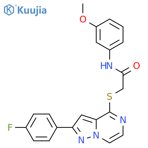 2-{[2-(4-fluorophenyl)pyrazolo[1,5-a]pyrazin-4-yl]sulfanyl}-N-(3-methoxyphenyl)acetamide structure