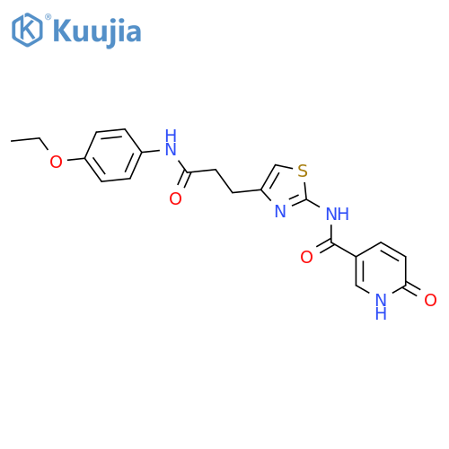 N-(4-{2-[(4-ethoxyphenyl)carbamoyl]ethyl}-1,3-thiazol-2-yl)-6-oxo-1,6-dihydropyridine-3-carboxamide structure