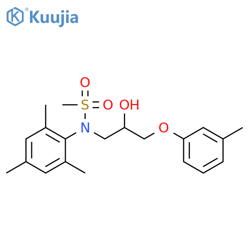N-[2-hydroxy-3-(3-methylphenoxy)propyl]-N-(2,4,6-trimethylphenyl)methanesulfonamide structure