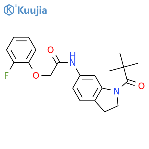 N-[1-(2,2-dimethylpropanoyl)-2,3-dihydro-1H-indol-6-yl]-2-(2-fluorophenoxy)acetamide structure