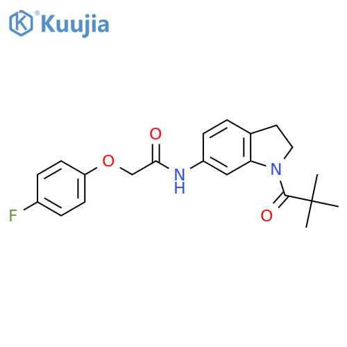 N-[1-(2,2-dimethylpropanoyl)-2,3-dihydro-1H-indol-6-yl]-2-(4-fluorophenoxy)acetamide structure