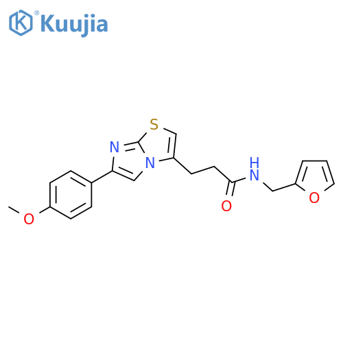 N-[(furan-2-yl)methyl]-3-[6-(4-methoxyphenyl)imidazo[2,1-b][1,3]thiazol-3-yl]propanamide structure