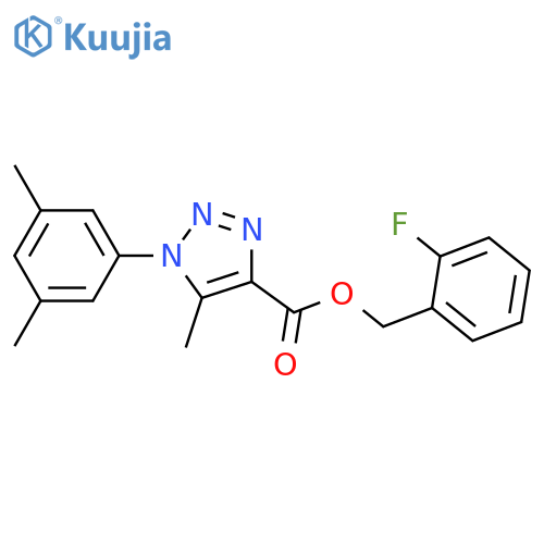 (2-fluorophenyl)methyl 1-(3,5-dimethylphenyl)-5-methyl-1H-1,2,3-triazole-4-carboxylate structure