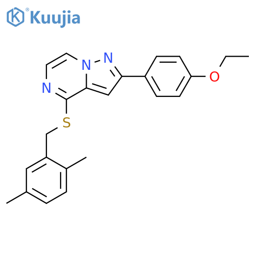 4-{[(2,5-dimethylphenyl)methyl]sulfanyl}-2-(4-ethoxyphenyl)pyrazolo[1,5-a]pyrazine structure