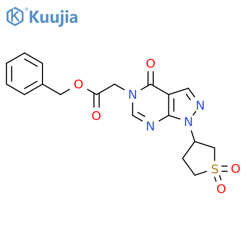 benzyl 2-[1-(1,1-dioxo-1lambda6-thiolan-3-yl)-4-oxo-1H,4H,5H-pyrazolo[3,4-d]pyrimidin-5-yl]acetate structure