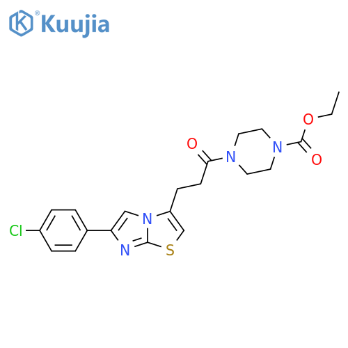 ethyl 4-{3-[6-(4-chlorophenyl)imidazo[2,1-b][1,3]thiazol-3-yl]propanoyl}piperazine-1-carboxylate structure