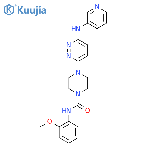 N-(2-methoxyphenyl)-4-{6-[(pyridin-3-yl)amino]pyridazin-3-yl}piperazine-1-carboxamide structure