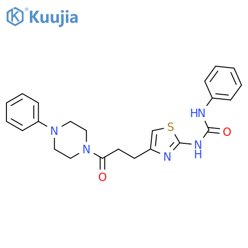 3-{4-[3-oxo-3-(4-phenylpiperazin-1-yl)propyl]-1,3-thiazol-2-yl}-1-phenylurea structure
