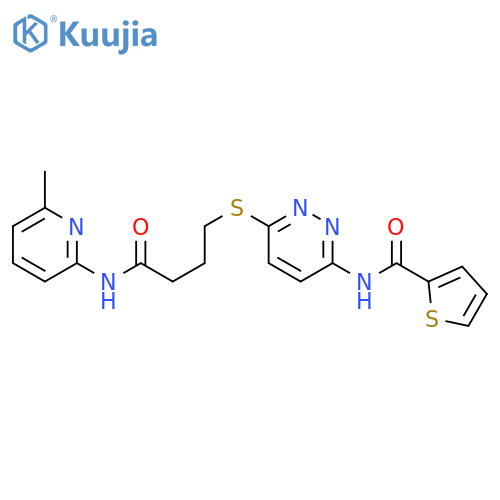 N-[6-({3-[(6-methylpyridin-2-yl)carbamoyl]propyl}sulfanyl)pyridazin-3-yl]thiophene-2-carboxamide structure
