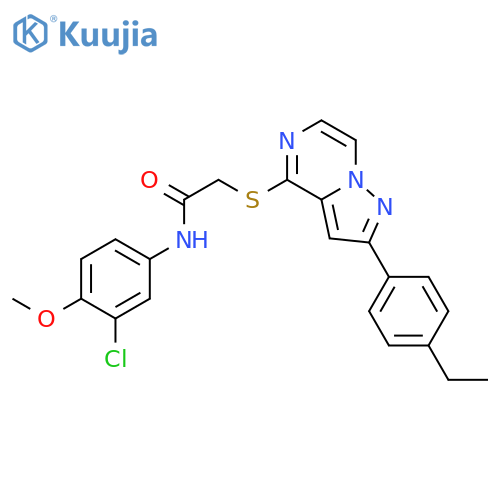 N-(3-chloro-4-methoxyphenyl)-2-{[2-(4-ethylphenyl)pyrazolo[1,5-a]pyrazin-4-yl]sulfanyl}acetamide structure