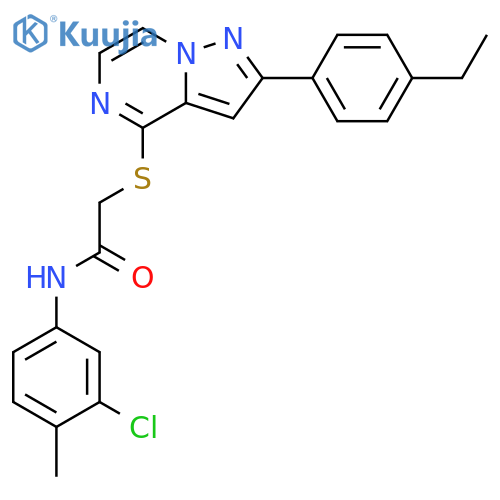 N-(3-chloro-4-methylphenyl)-2-{[2-(4-ethylphenyl)pyrazolo[1,5-a]pyrazin-4-yl]sulfanyl}acetamide structure