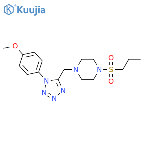 1-{[1-(4-methoxyphenyl)-1H-1,2,3,4-tetrazol-5-yl]methyl}-4-(propane-1-sulfonyl)piperazine structure