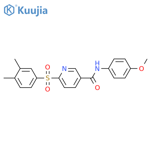 6-(3,4-dimethylbenzenesulfonyl)-N-(4-methoxyphenyl)pyridine-3-carboxamide structure