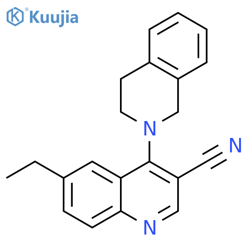 6-ethyl-4-(1,2,3,4-tetrahydroisoquinolin-2-yl)quinoline-3-carbonitrile structure