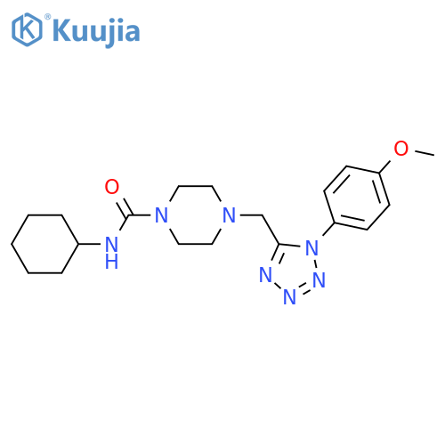 N-cyclohexyl-4-{[1-(4-methoxyphenyl)-1H-1,2,3,4-tetrazol-5-yl]methyl}piperazine-1-carboxamide structure