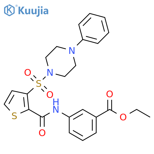 ethyl 3-{3-[(4-phenylpiperazin-1-yl)sulfonyl]thiophene-2-amido}benzoate structure