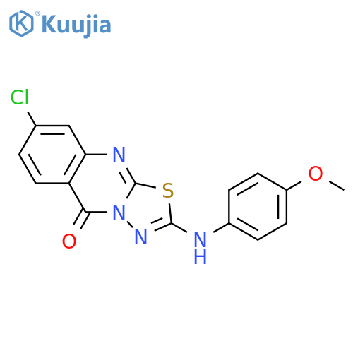 8-chloro-2-[(4-methoxyphenyl)amino]-5H-[1,3,4]thiadiazolo[2,3-b]quinazolin-5-one structure