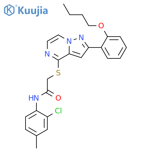 2-{[2-(2-butoxyphenyl)pyrazolo[1,5-a]pyrazin-4-yl]sulfanyl}-N-(2-chloro-4-methylphenyl)acetamide structure