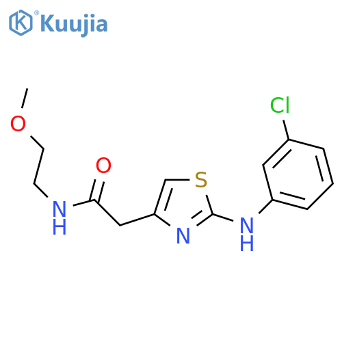 2-{2-[(3-chlorophenyl)amino]-1,3-thiazol-4-yl}-N-(2-methoxyethyl)acetamide structure