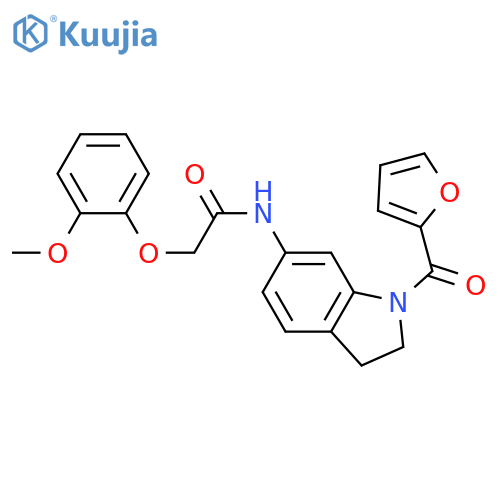 N-[1-(furan-2-carbonyl)-2,3-dihydro-1H-indol-6-yl]-2-(2-methoxyphenoxy)acetamide structure