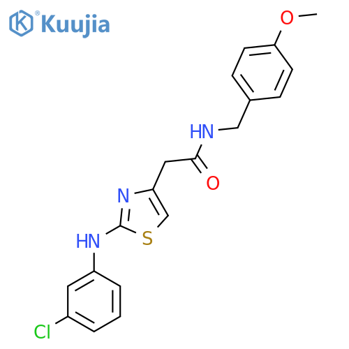 2-{2-[(3-chlorophenyl)amino]-1,3-thiazol-4-yl}-N-[(4-methoxyphenyl)methyl]acetamide structure