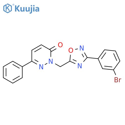 2-{[3-(3-bromophenyl)-1,2,4-oxadiazol-5-yl]methyl}-6-phenyl-2,3-dihydropyridazin-3-one structure