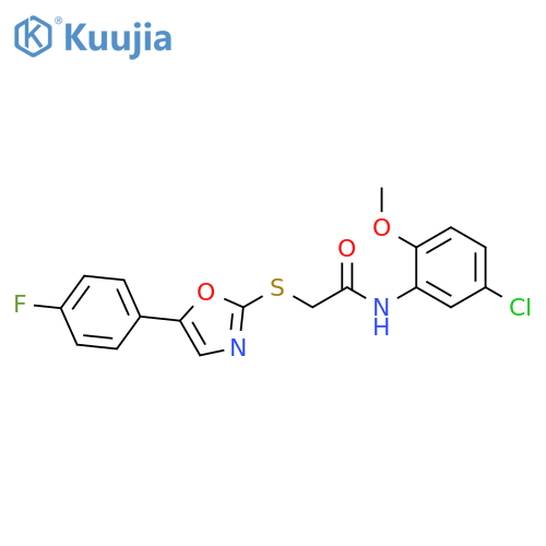N-(5-chloro-2-methoxyphenyl)-2-{[5-(4-fluorophenyl)-1,3-oxazol-2-yl]sulfanyl}acetamide structure