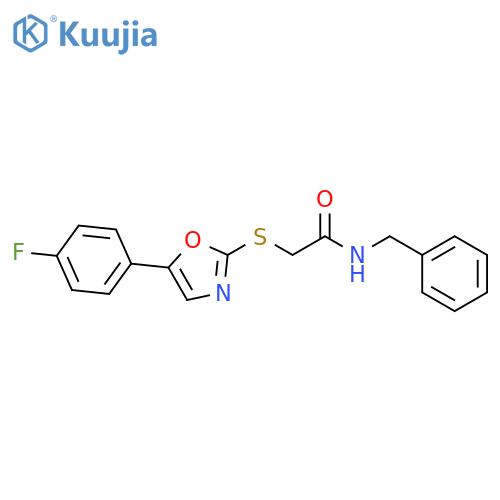 N-benzyl-2-{[5-(4-fluorophenyl)-1,3-oxazol-2-yl]sulfanyl}acetamide structure