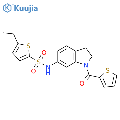 5-ethyl-N-[1-(thiophene-2-carbonyl)-2,3-dihydro-1H-indol-6-yl]thiophene-2-sulfonamide structure