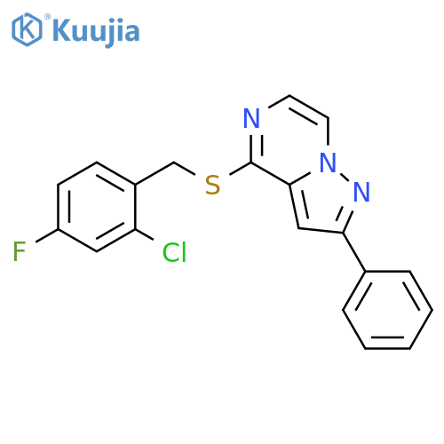 4-{[(2-chloro-4-fluorophenyl)methyl]sulfanyl}-2-phenylpyrazolo[1,5-a]pyrazine structure