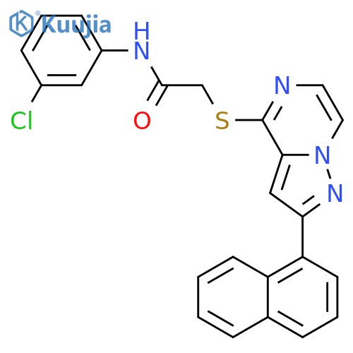 N-(3-chlorophenyl)-2-{[2-(naphthalen-1-yl)pyrazolo[1,5-a]pyrazin-4-yl]sulfanyl}acetamide structure